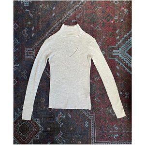 RARE Temperley London Cut Out Ribbed Turtleneck Sweater | Size Small | Gray